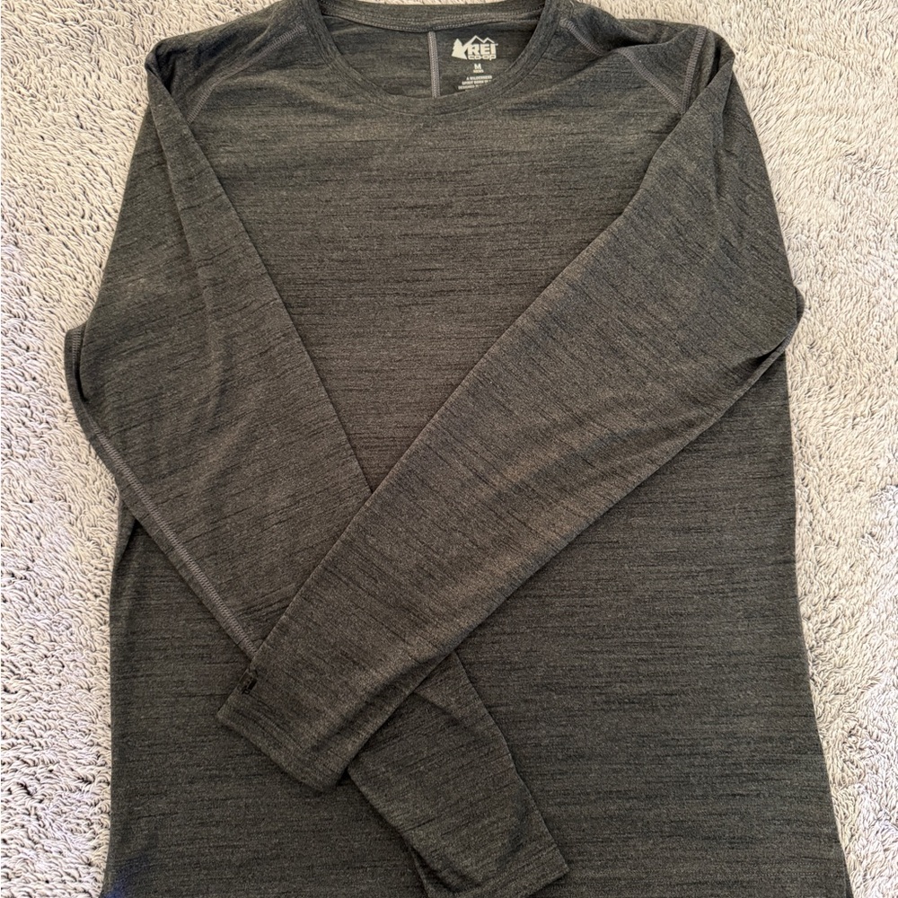 REI Gray Long Sleeve Tee Casual Comfort